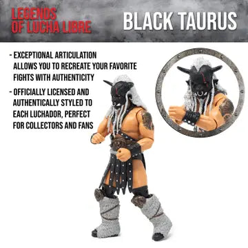Boss Fight Studios Legends Of Lucha Libre Figure - Black Taurus