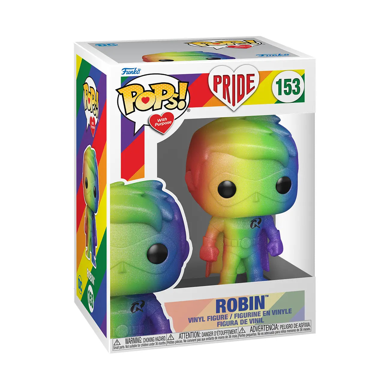Robin Funko Pop #153 (Rainbow Pride Glitter Version)