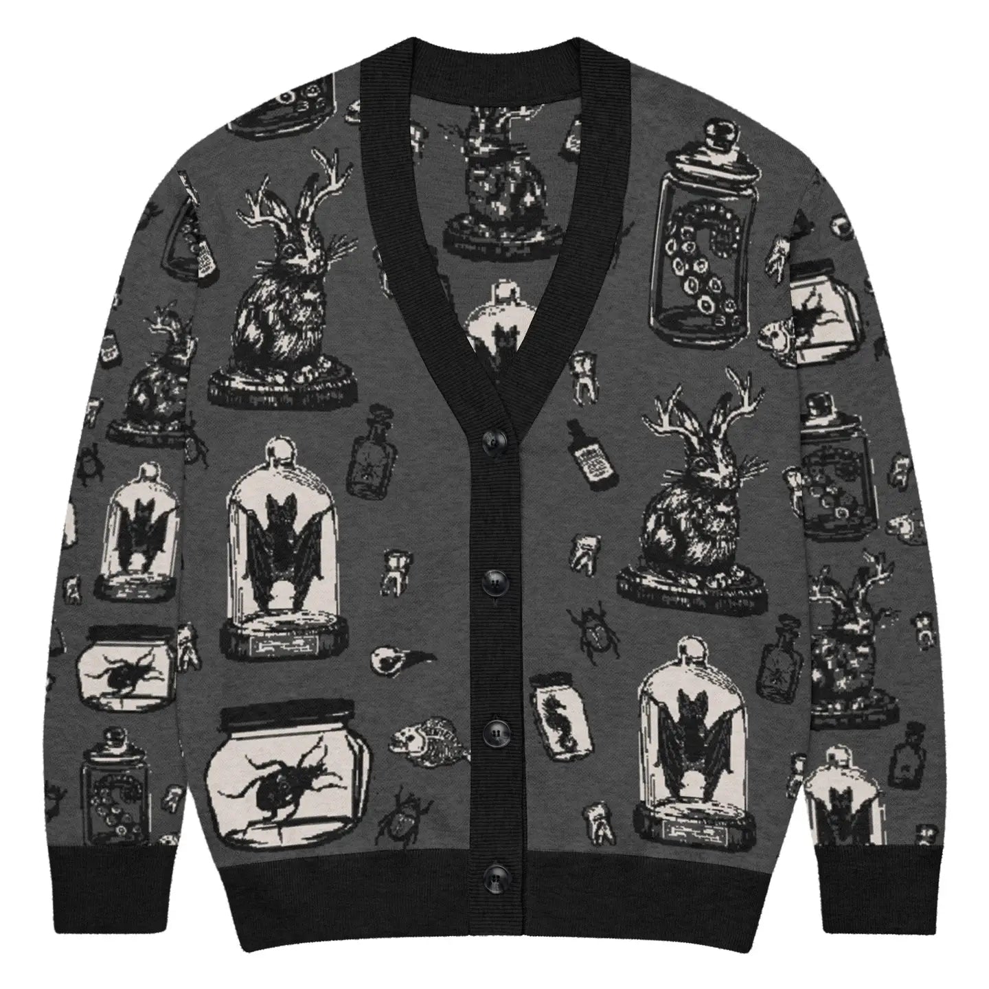 The Oblong Box Shop Rare Specimens Unisex Cardigan Sweater Size Large