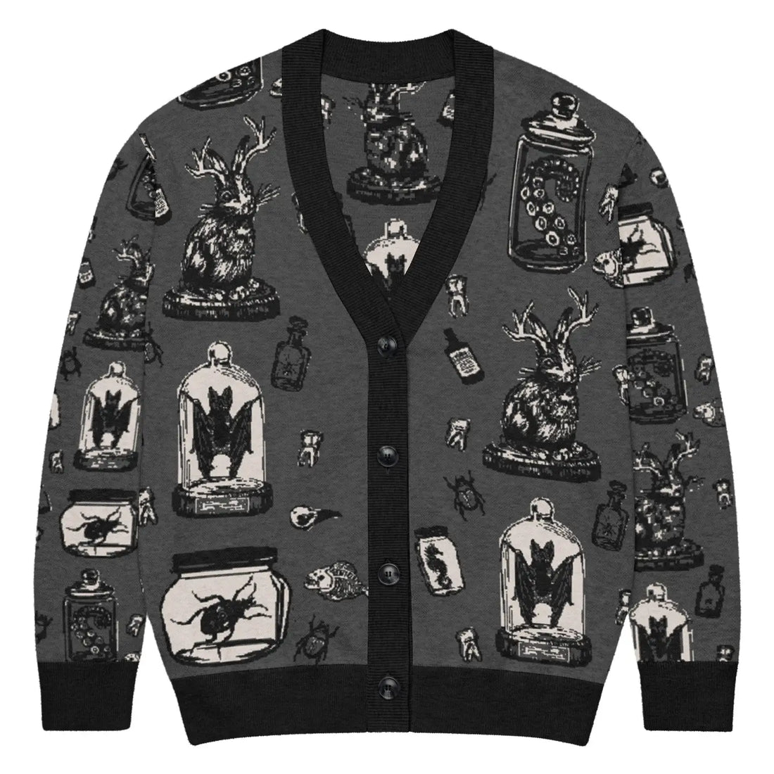 The Oblong Box Shop Rare Specimens Unisex Cardigan Sweater Size Large