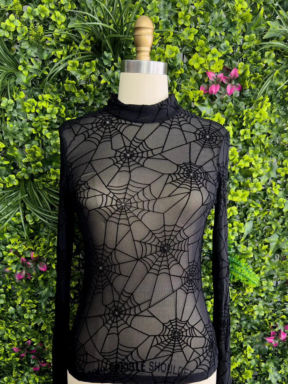 The Oblong Box Shop Glamour Web Sheer Women's Top