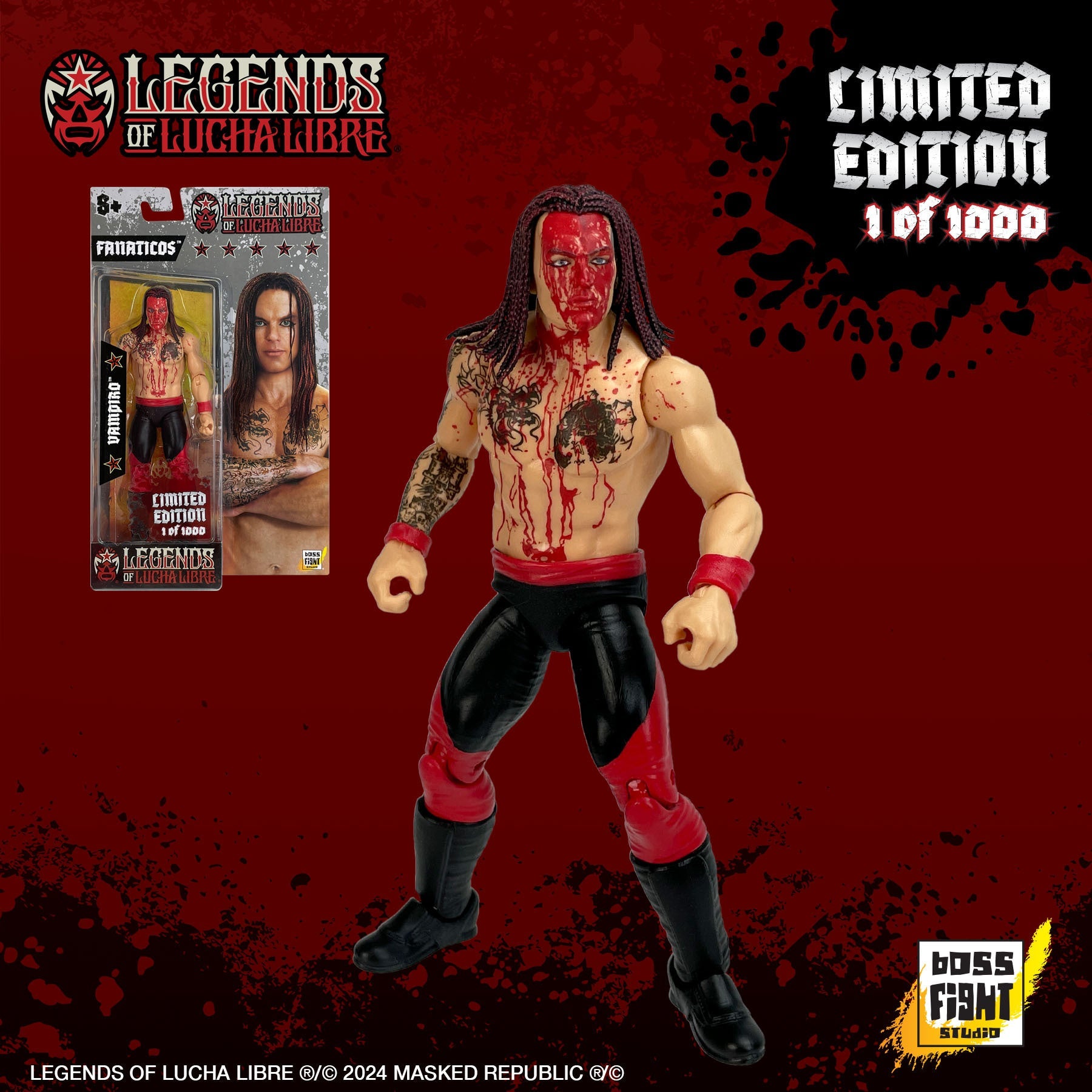 Boss Fight Studios Legends Of Lucha Libre Figure - Vampiro 1/1000 Blood Edition