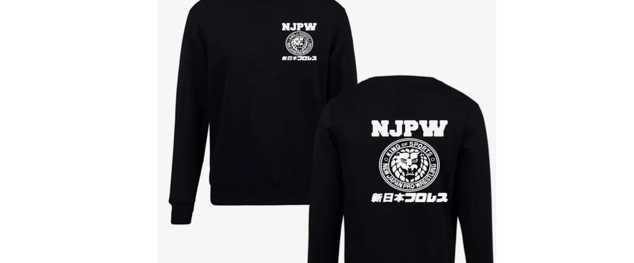 New Japan Pro Wrestling Long Sleeve Sweatshirt--Black