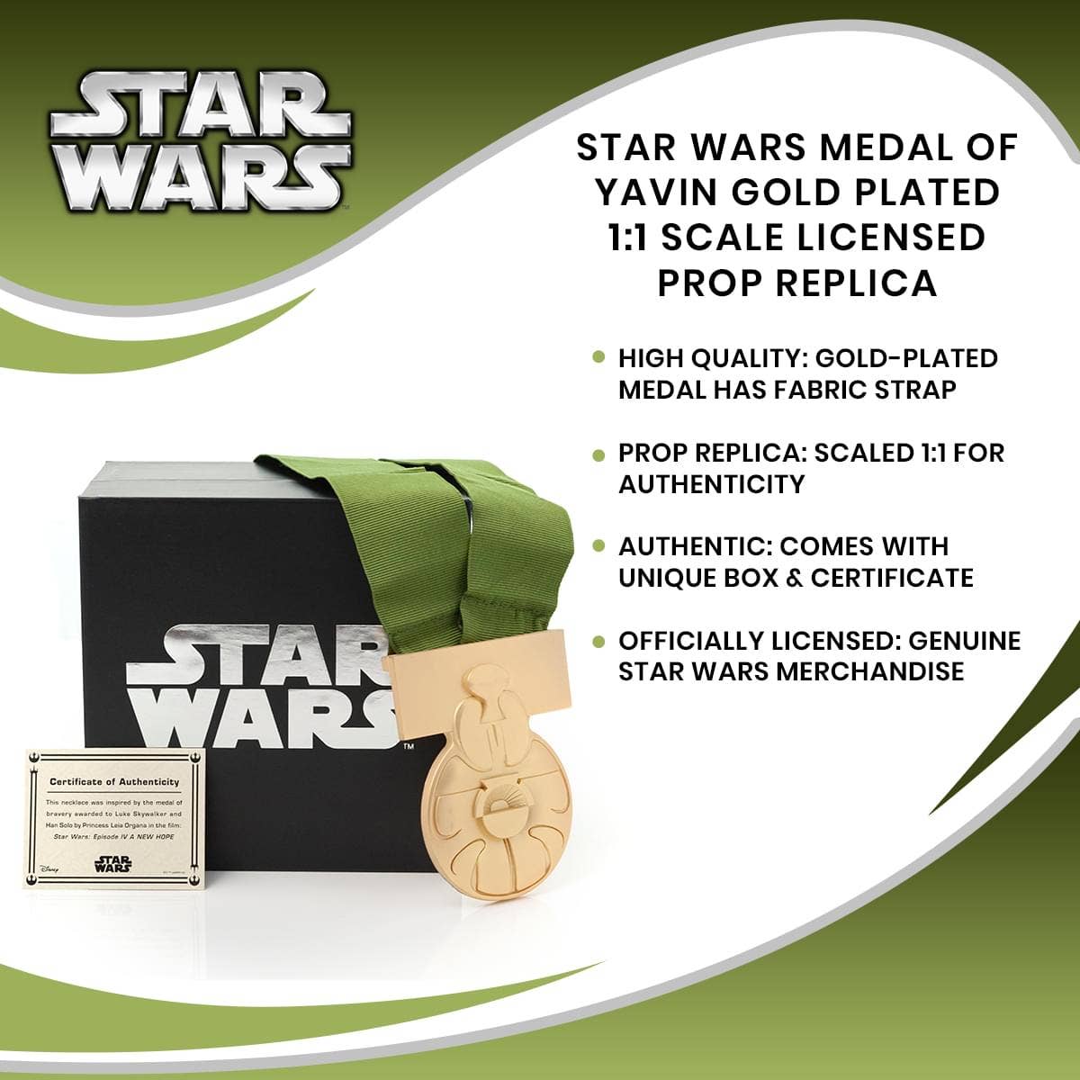 Star Wars Medal of Yavin Gold Plated 1:1 Scale Prop Replica