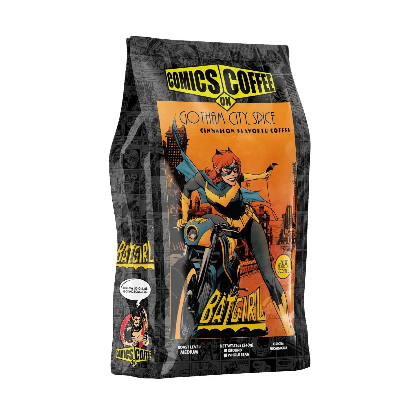 Comics On Coffee Batgirl Medium Roast Ginger Coffee 12oz