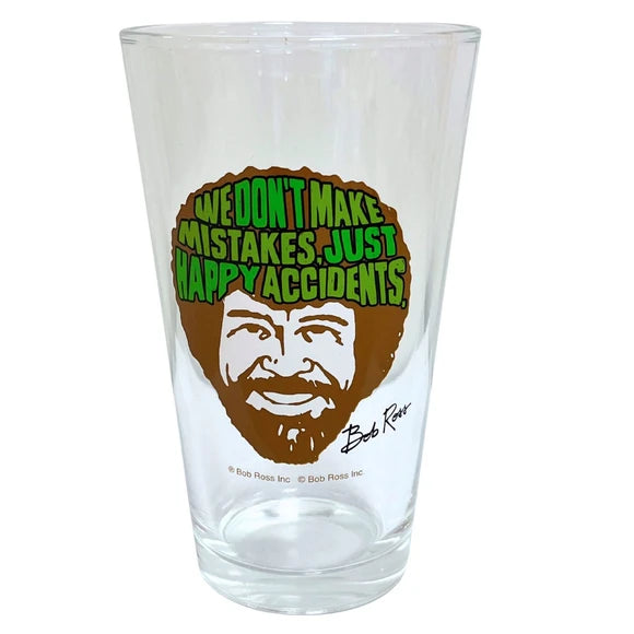 Bob Ross 'Happy Accidents' Pint Glass
