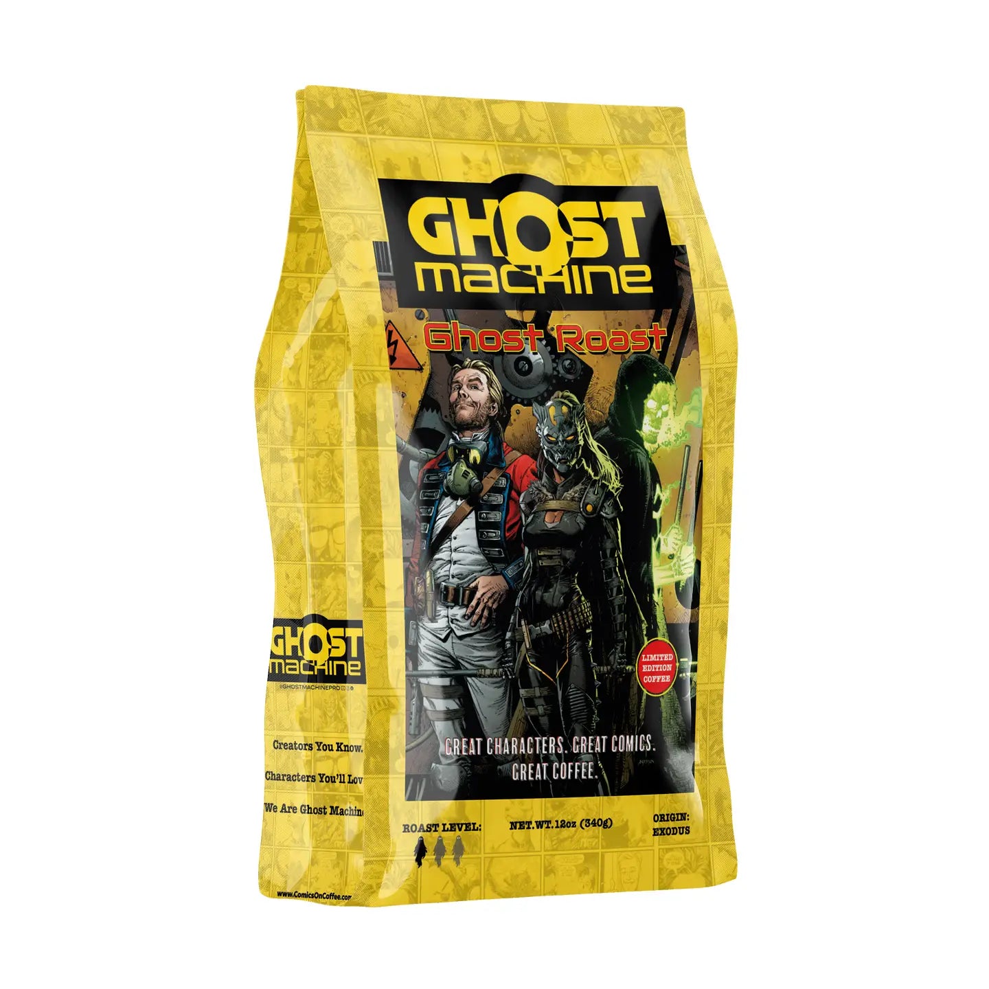 Comics On Coffee Ghost Machine Ghost Roast Light Roast Coffee 12oz