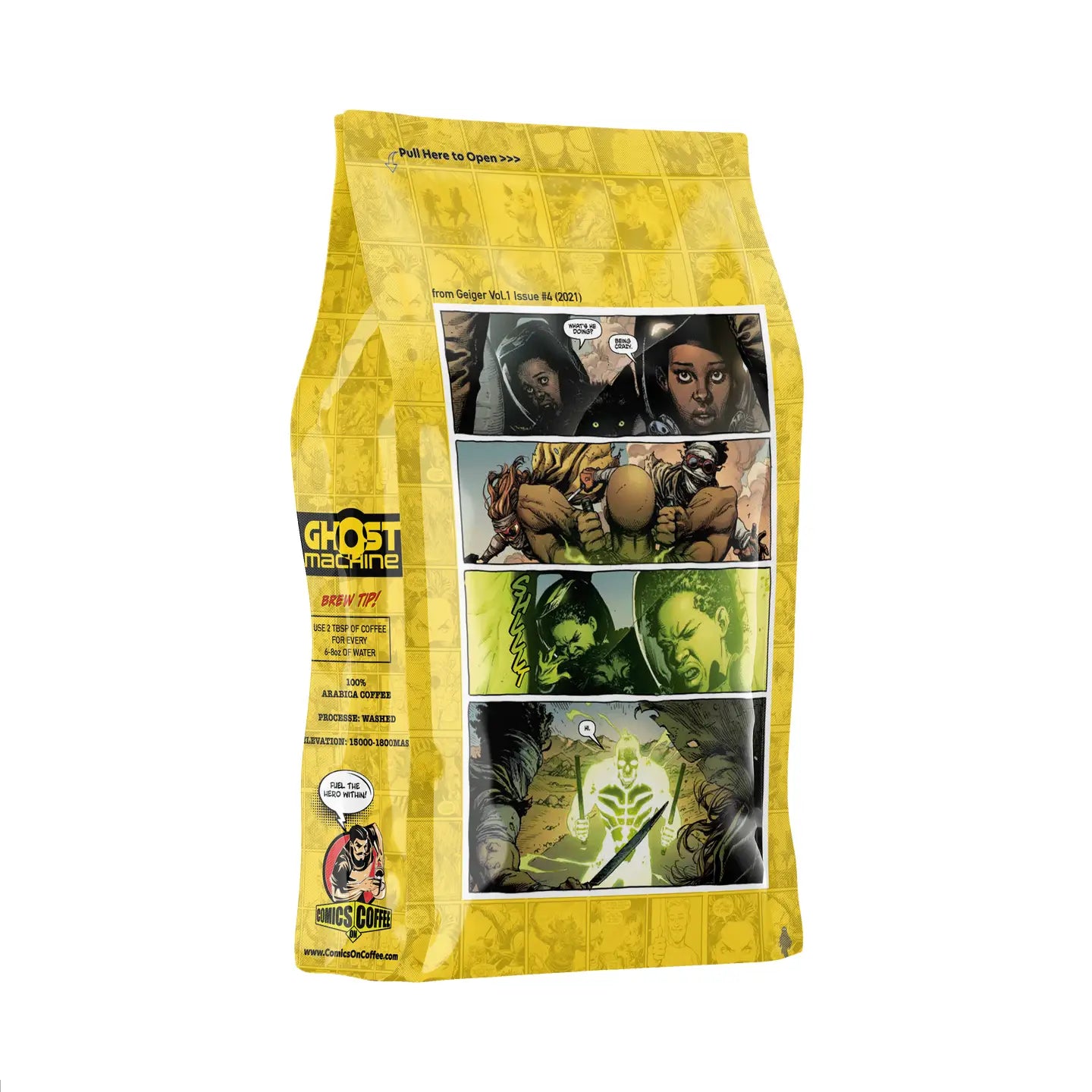 Comics On Coffee Ghost Machine Ghost Roast Light Roast Coffee 12oz