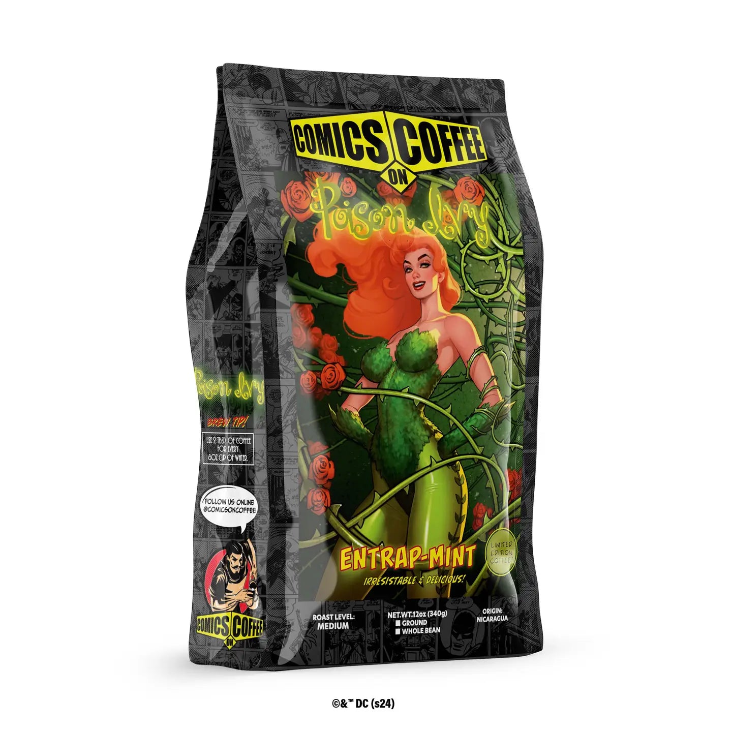 Comics On Coffee Poison Ivy Medium Roast Entrap-MINT Coffee 12oz