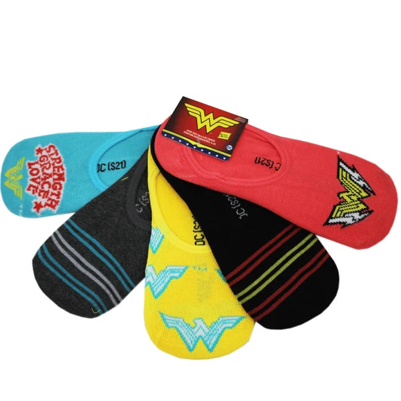 Wonder Woman 5-Pack Ankle Socks Size 9-11